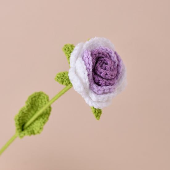 Simulated Flowers Handmade Scented Crochet Fake Flower with Steel Wire