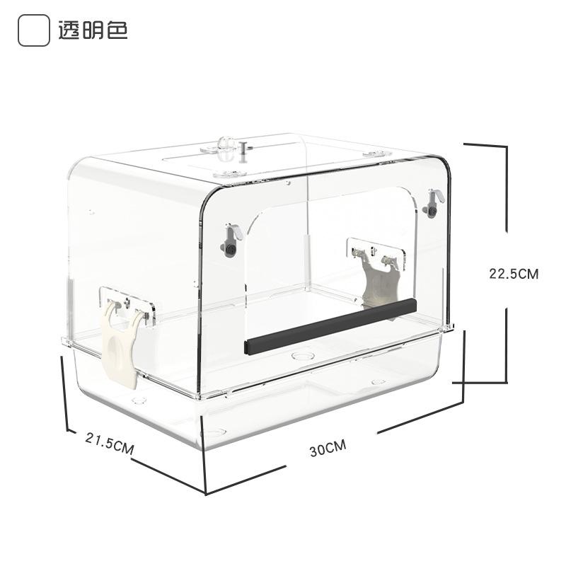 

Acrylic Parrot Bathing Box Large Bird Bath for Cockatiel Budgie Small Medium Parakeets Bird Bathing Supplies прозрачный