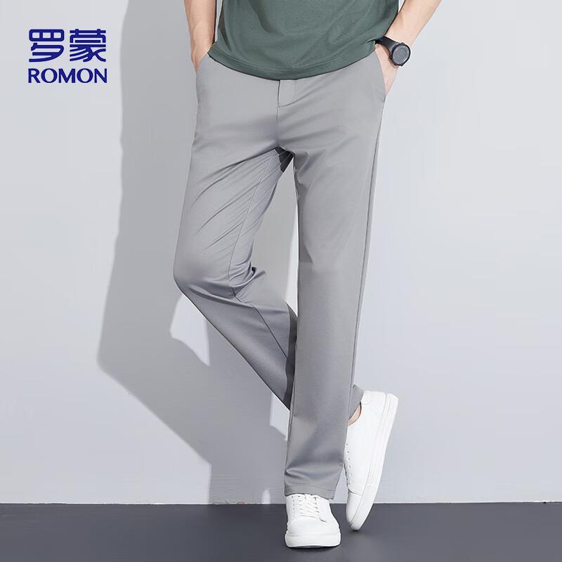 ROMON Men's Spring Summer Casual Straight-Leg Pants