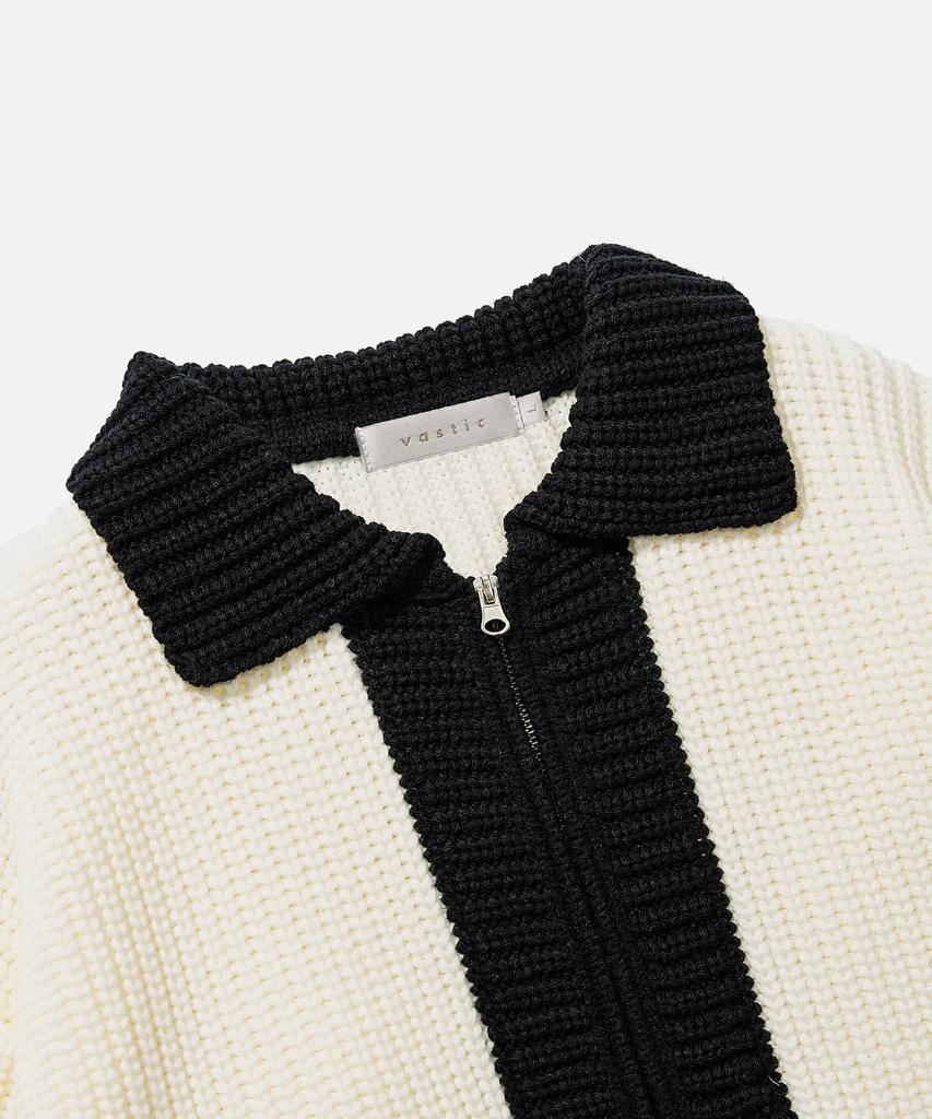 Vastic Colorway Zip-Up Knit_White / Black