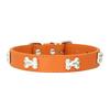 New pet PU leather bone dog collar for cross - border spot wholesale, can be matched with traction belt