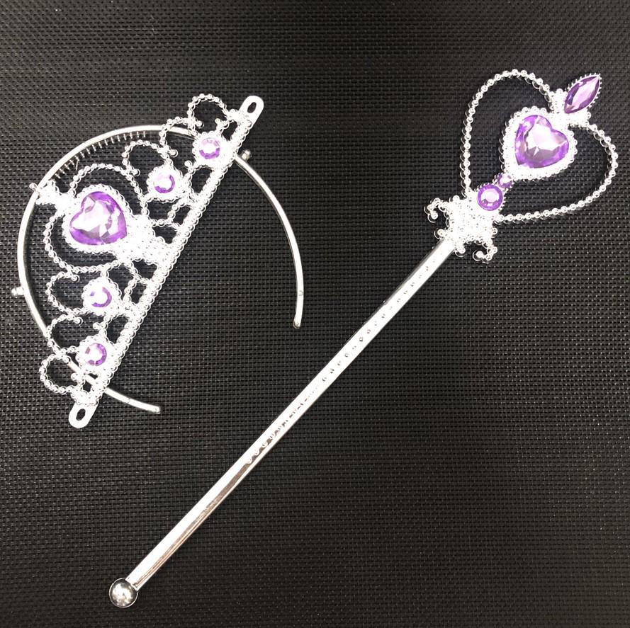 Frozen Princess Elsa Costume with Crown, Wand, Braids & Gloves