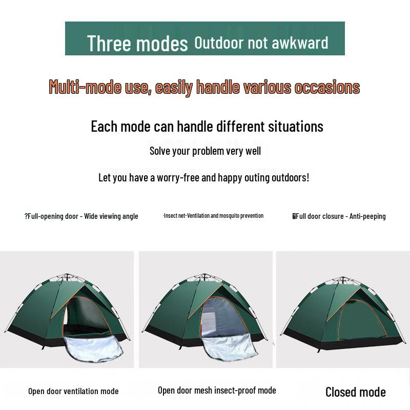 Double Person Automatic Tent: Thickened, Rainproof & Sun-Protective for Outdoor, Wild Camping or Beach Use