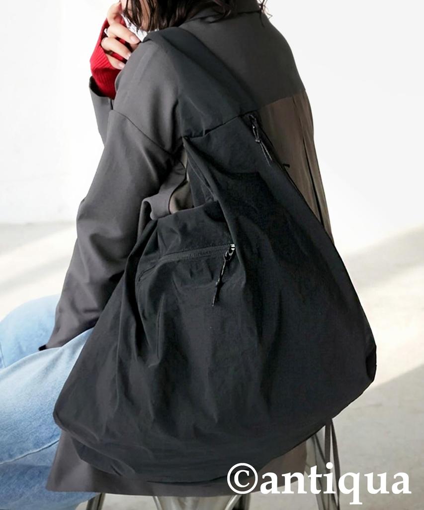 Antiqua Dames Grote Capaciteit Hobo Schoudertas, AJ-01961 05, Zwart