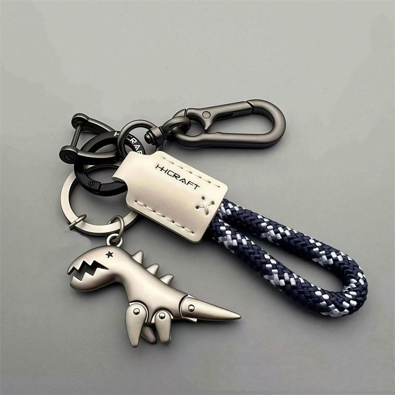 Fashion Dinosaur Pendant Keychain Car Key Alloy Leather Key Rings for Men Women Gifts GZW