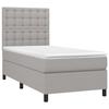 3142073 vidaXL Lit à sommier tapissier avec matelas Gris clair 100x200cm Tissu
