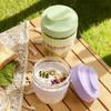 JUSTINLAU 480/570ml Portable Plastic Salad Cup Breakfast Fruit Oat Yogurt Salad Cup with Lid Spoon  Bento Lunch Box  Milk Cup