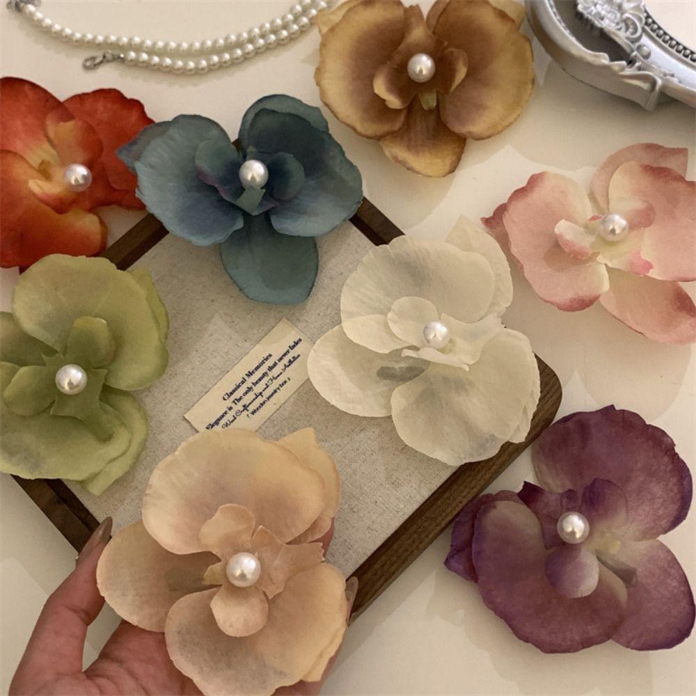 Cloth Butterfly Flower Hair Clip Butterfly Orchid Girl Hair Clip Orchid Flower Hairpin Beach