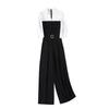 Spring and Summer Black Jumpsuit Women's Korean Casual Temperament Wide-leg Jumpsuit Shirt One-piece Suit
