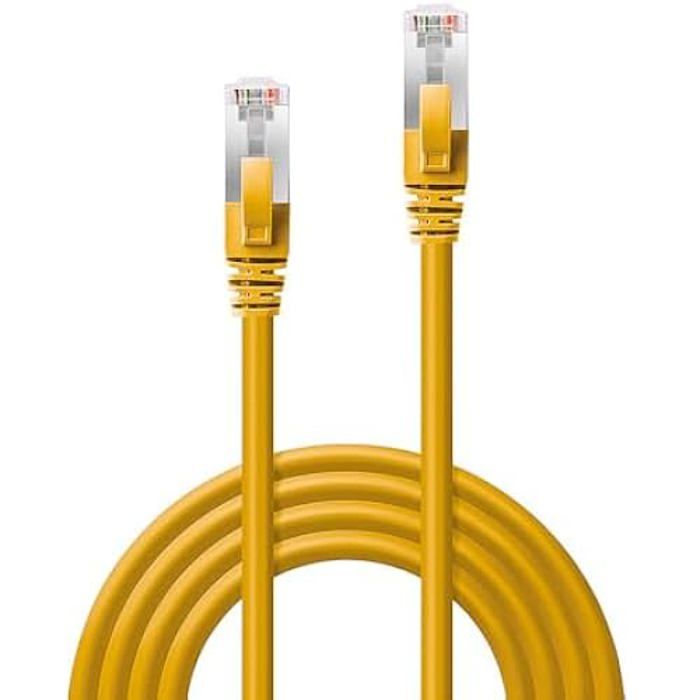 Câble ethernet - lindy - cat.6a s/ftp - 3 m - jaune - lszh - garantie 10 ans