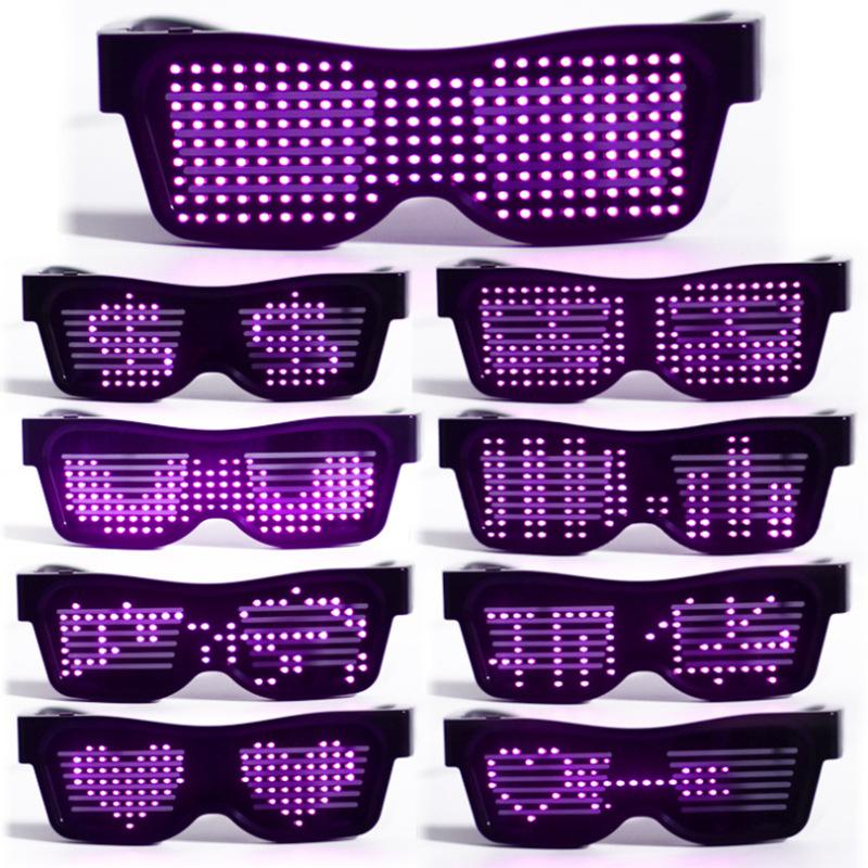 App Bluetooth Led Luminous Glasses Bar Dancing Dynamic Charging Led Sunglasses