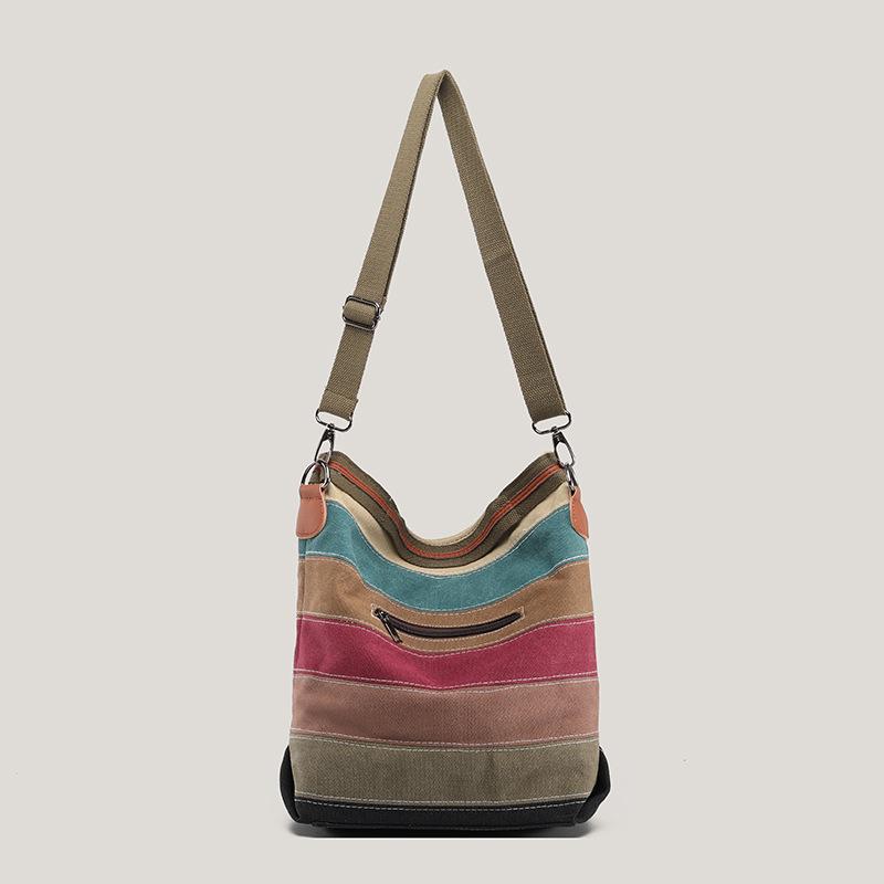 Crossbody bag Portable canvas bag Large capacity with zipper Women s bag Women s tote bag Shoulder bag Bucket bag Commuter 2400₽