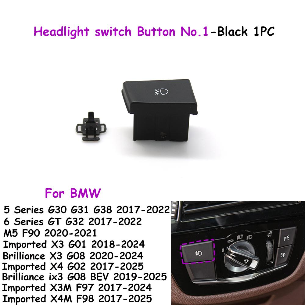 

G30 G31 G32 F90 G01 G02 G08 F97 F98 Переключатель фар автомобиля Поворотная ручка Кнопка переключателя фар Для BMW 5 6 X3 X4 ix3 M5 X3M X4M No. 1 Button