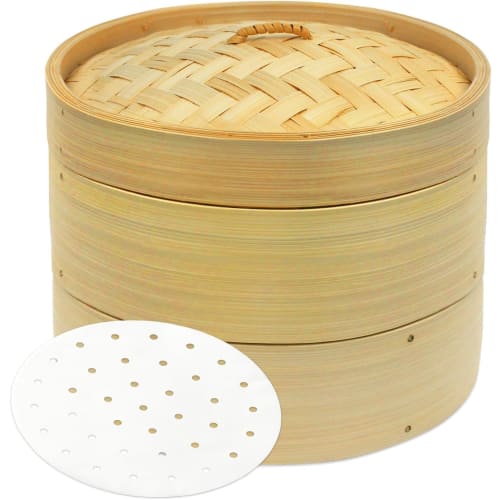 [Supervised by a Culinary Expert] Handmade Bamboo Steamer with Lid (1 Lid) 0cm, Commercial Use, Includes 0 Sheets of Bamboo Steamer Paper