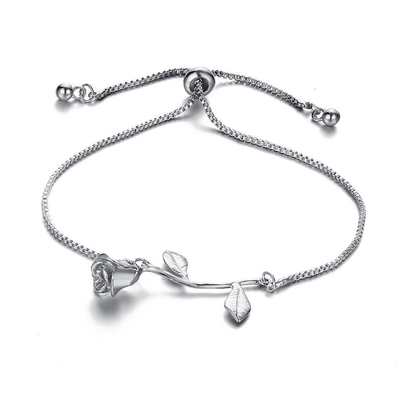 Pull Fresh Push Little Rose Bracelet Valentines Day Birthday Gift Hand Jewelry