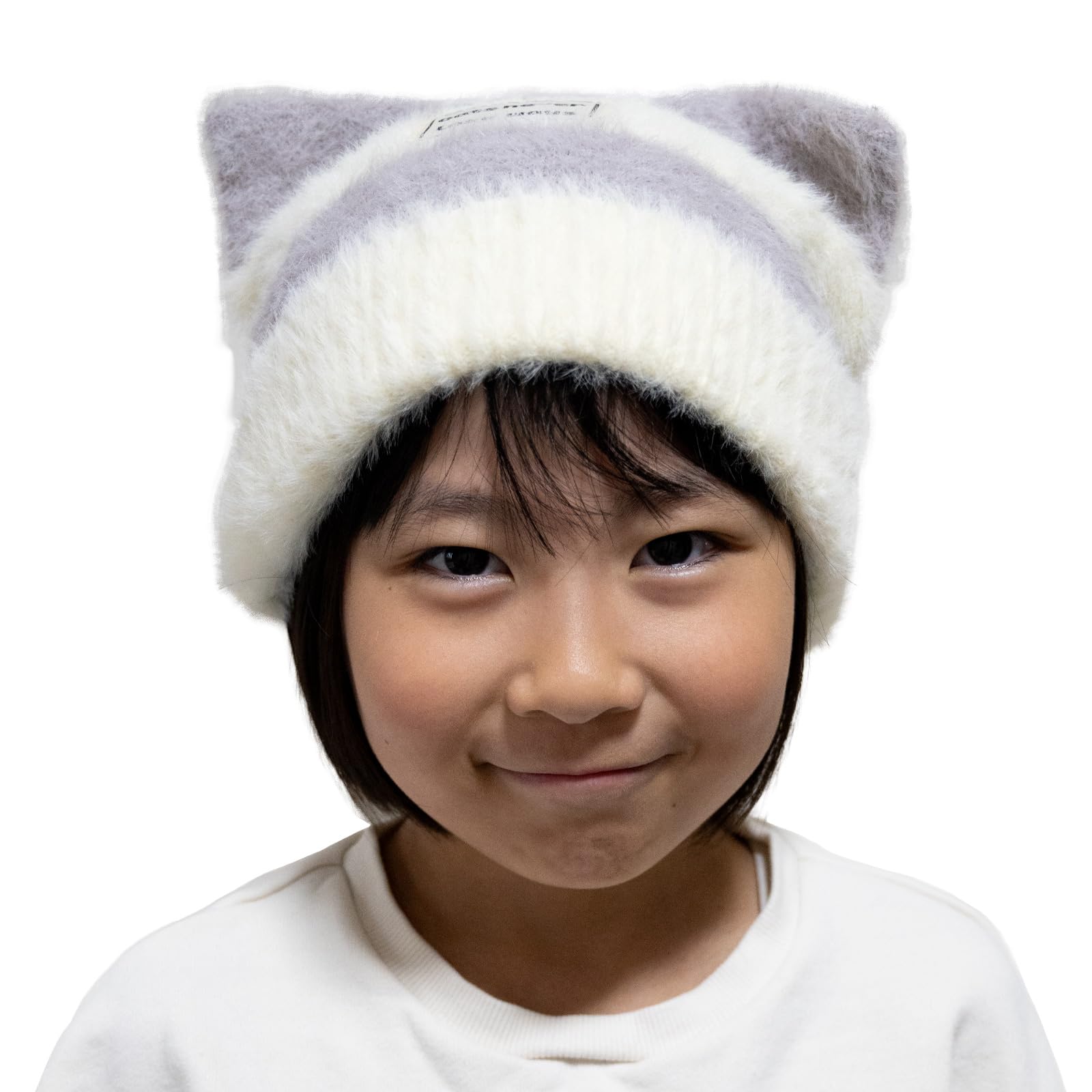 

Happy Knit Hat for Girls with Cat Winter Warmth Number Beans! Ears, (JP, Size, 54.0 cm, Gray, A, A) серый