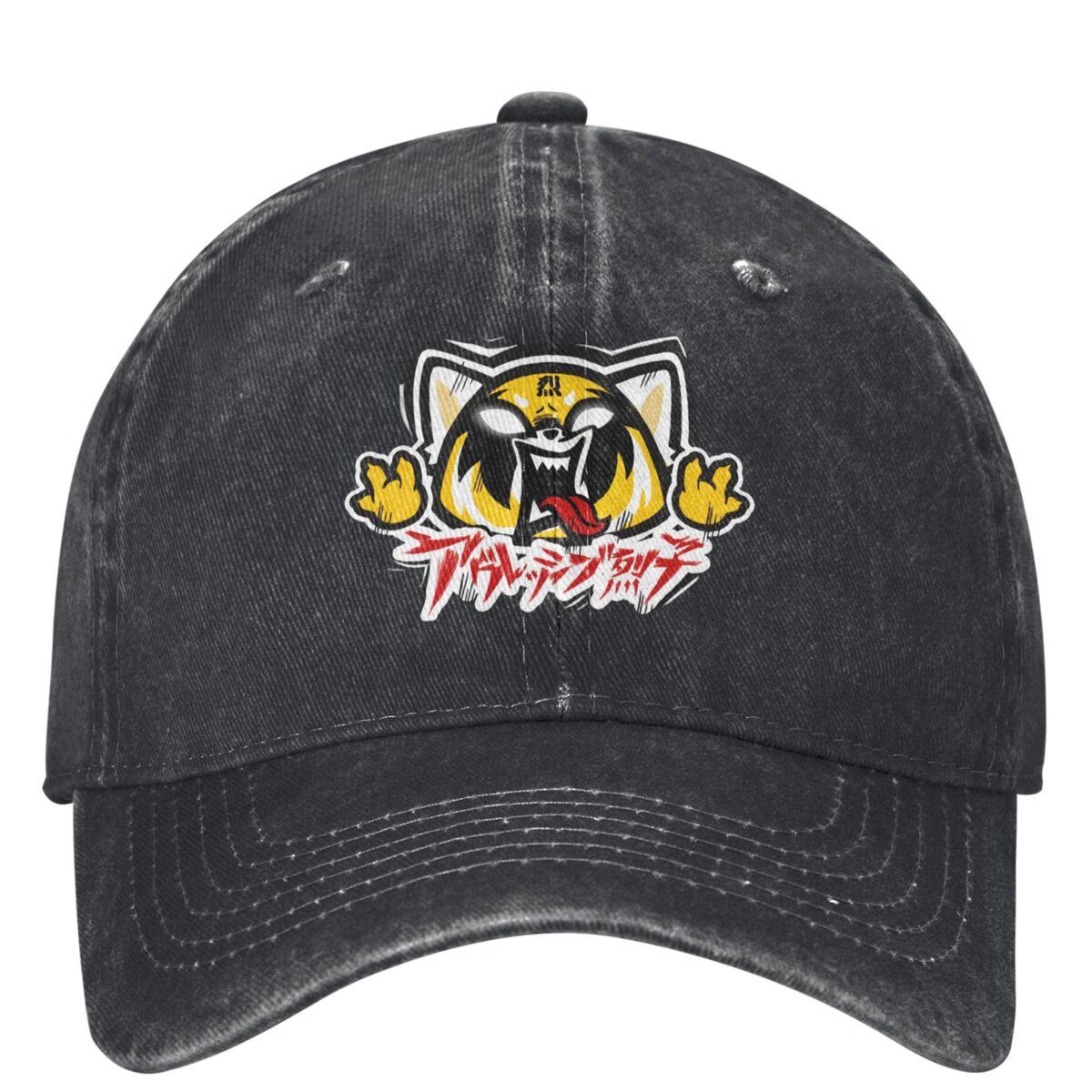 

Aggretsuko Denim Baseball Cap Outdoor Sports Trucker Dad Hat Summer Couple Women Stylish Design Snapback Cap One Size