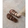 Flat-soled Sandals Women's 2025 New Summer Outer Wear Belt Buckle One-word Open-toed Roman Shoes Soft-soled Fashion Beach Shoes