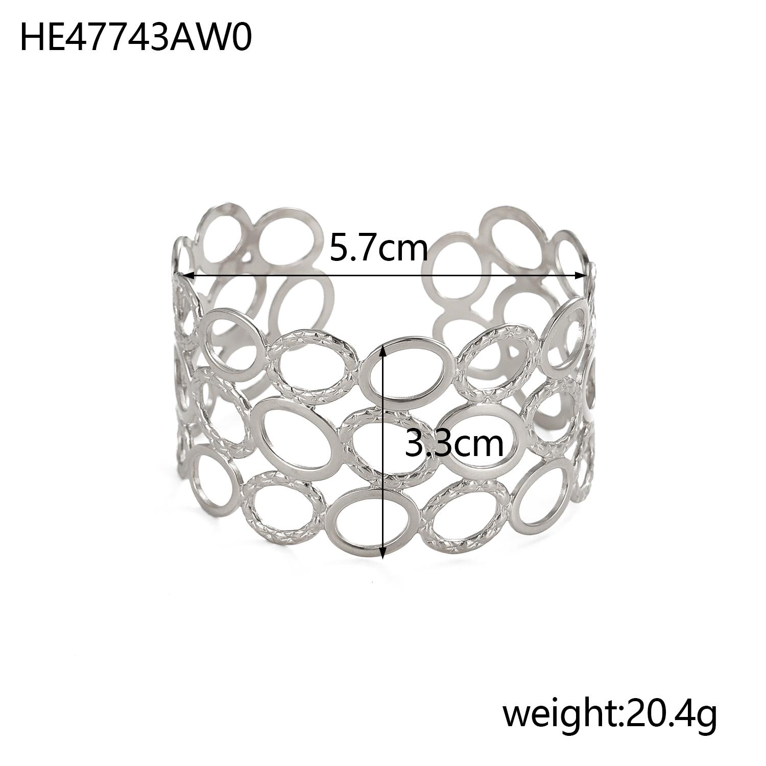 

CARLIDANA Personalized Exaggerated Big Flower Hollow Out Leaf Open Wide Bangle Stainless Steel Non Tarnish Cuff Bracelet Women