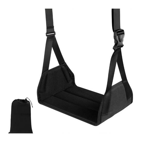 Airplane Foot Hammock with Extended Adjustment Strap 40kg Load-capacity Portable Desk Foot Hammock Sling Travel Accessory