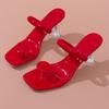 Designer Women Slippers Fashion Square Toe High Heels Slides Summer Pinch Toe High Heels Sandal Women Flip Flops Designer Slides