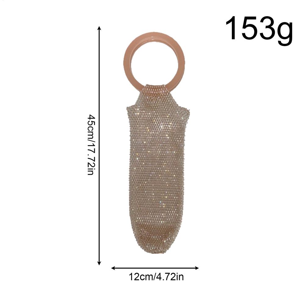 

Sparkling Rhinestone Mesh Wine Bottle Bag Gift Pouch with Handle for Champagne Wedding Anniversary Party Dinner Celebration Others
