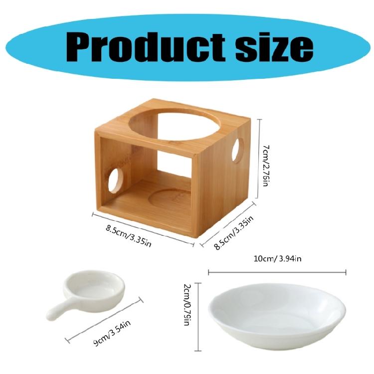 Elegant Wood Oil Warmer Diffuser Holder With Removable Ceramic Bowl For Easy Cleaning And Maintenance