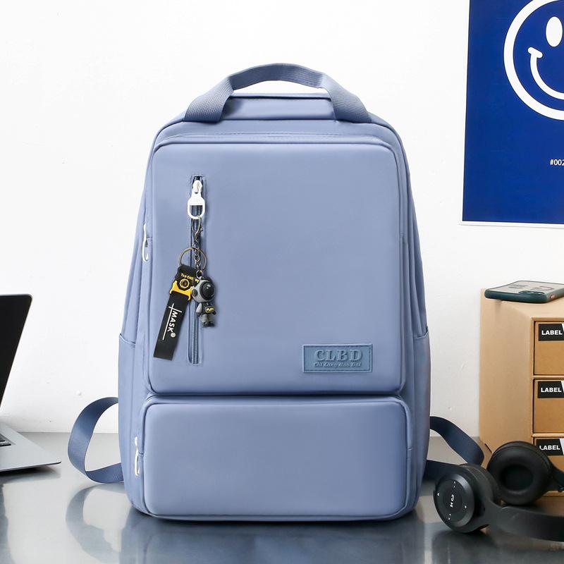 

Fashion junior high school schoolbag 2025 new street trend simple leisure travel backpack trendy large capacity schoolbag single package синій