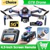 Nou Dronă GT8 8K Profesională HD Camere Duble Ecran Telecomandă 5G WIFI Motor Fără Perii Evitare Obstacole Quadcopter Pliabil Jucării