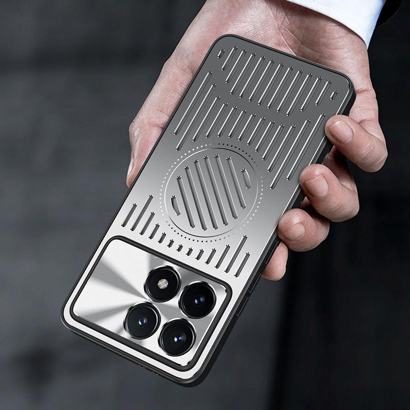 For Xiaomi Redmi K70E 5G Case TPU+Aluminum Alloy Anti-Fall Phone Cover Heat Dissipation