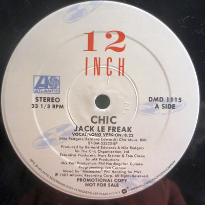 Disque 12 pouces CHIC - Jack Le Freak DMD1115PROMO Atlantic 1987 US Dance & Electronica Occasion