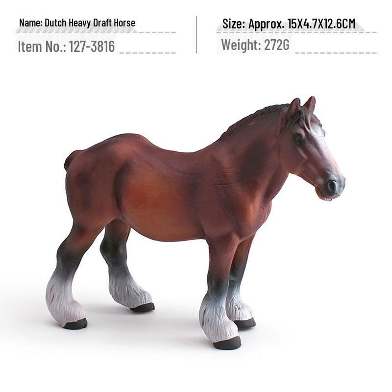 Cross-Border Kids  Wild Animal Horse Models - Dutch Draft Stallion & Tennessee Walking Mare Ornaments