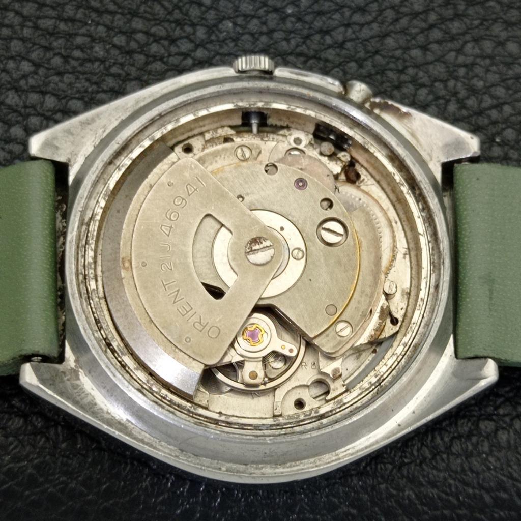 VINTAGE ORIENT AUTOMATIC 46941 JAPAN MENS GREEN COLOR DIAL WATCH A700626-5 R204-a700626