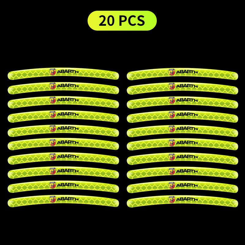 Car Wheel Hub Reflective Stickers Tire Rim Luminous Accessories for FIAT Abbas 500 Grande Stilo Freemont Punto Astra Bravo Ducato