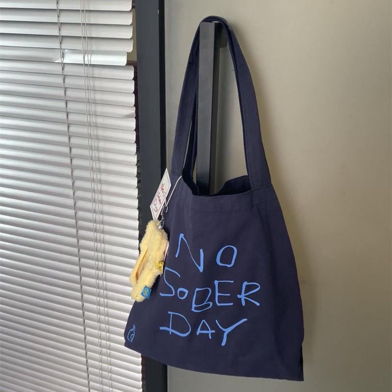 Женская повседневная холщовая сумка-тоут на плечо большой вместимости в корейском стиле