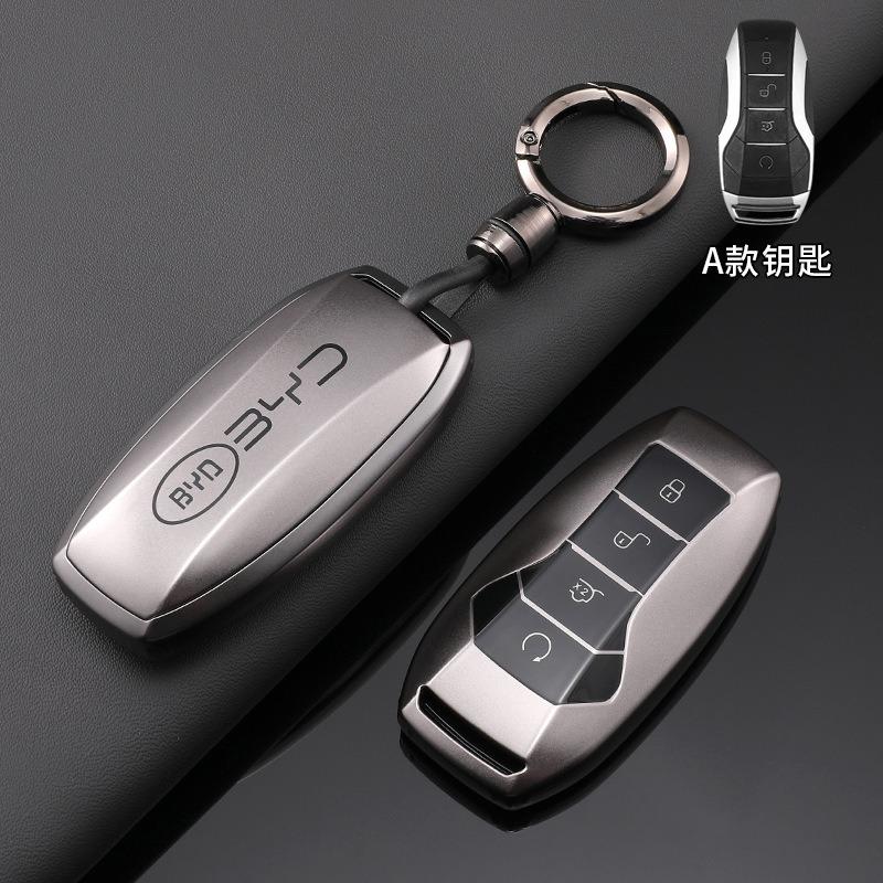 For BYD Song Plus Atto 3 Han EV Tang DM Qin Seal Dolphin Accessories Silver TPU Car Flip Remote Key Case Cover Holder Shell Fob