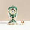 Russian Enamel Easter Egg Jewelry Box Handmade Metal Craft Gift for Women