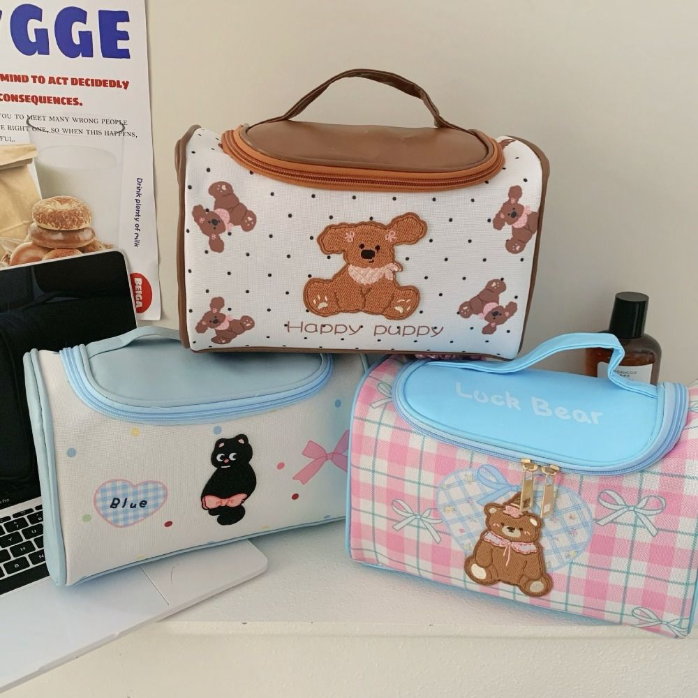 

PU Leather Toiletry Bag Handheld Cosmetic Bag New Makeup Bag Travel Kitten