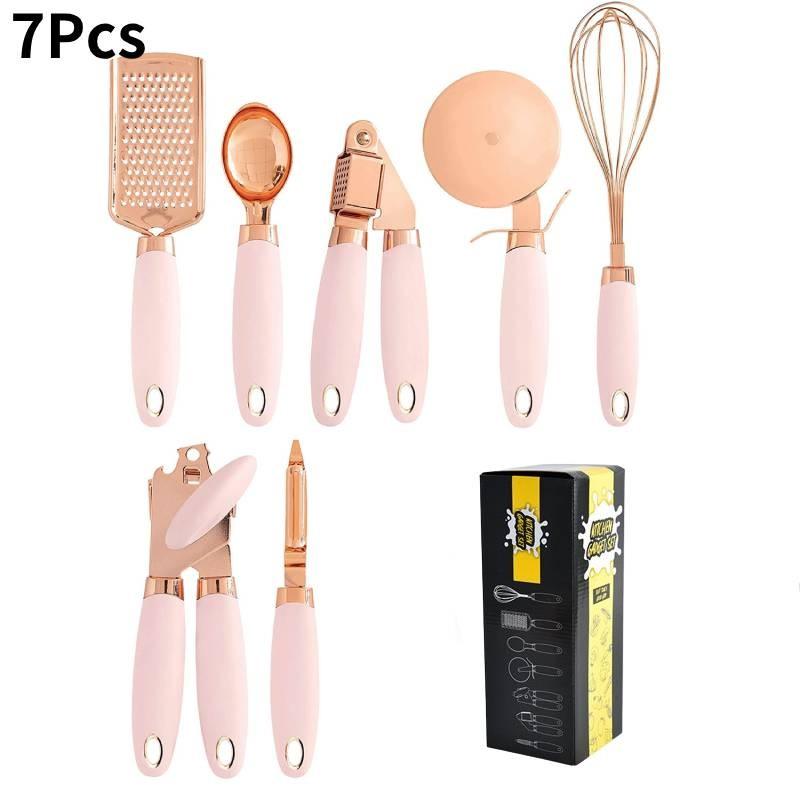 Pcs 7 Kitchen Gadget Set Copper Coated Stainless Utensil Pizza Cooking Tool