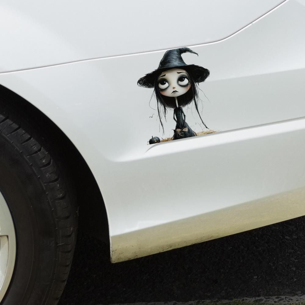 Halloween Cartoon Witch Pattern Home Decoration Stickers For Walls And Cars
