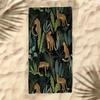 1 Stück Leopard Dschungel Strandtuch Wildtier-Print Tropische Blätter Design Schnelltrocknend Weiches Mikrofaser Badetuch Für Frauen Safari