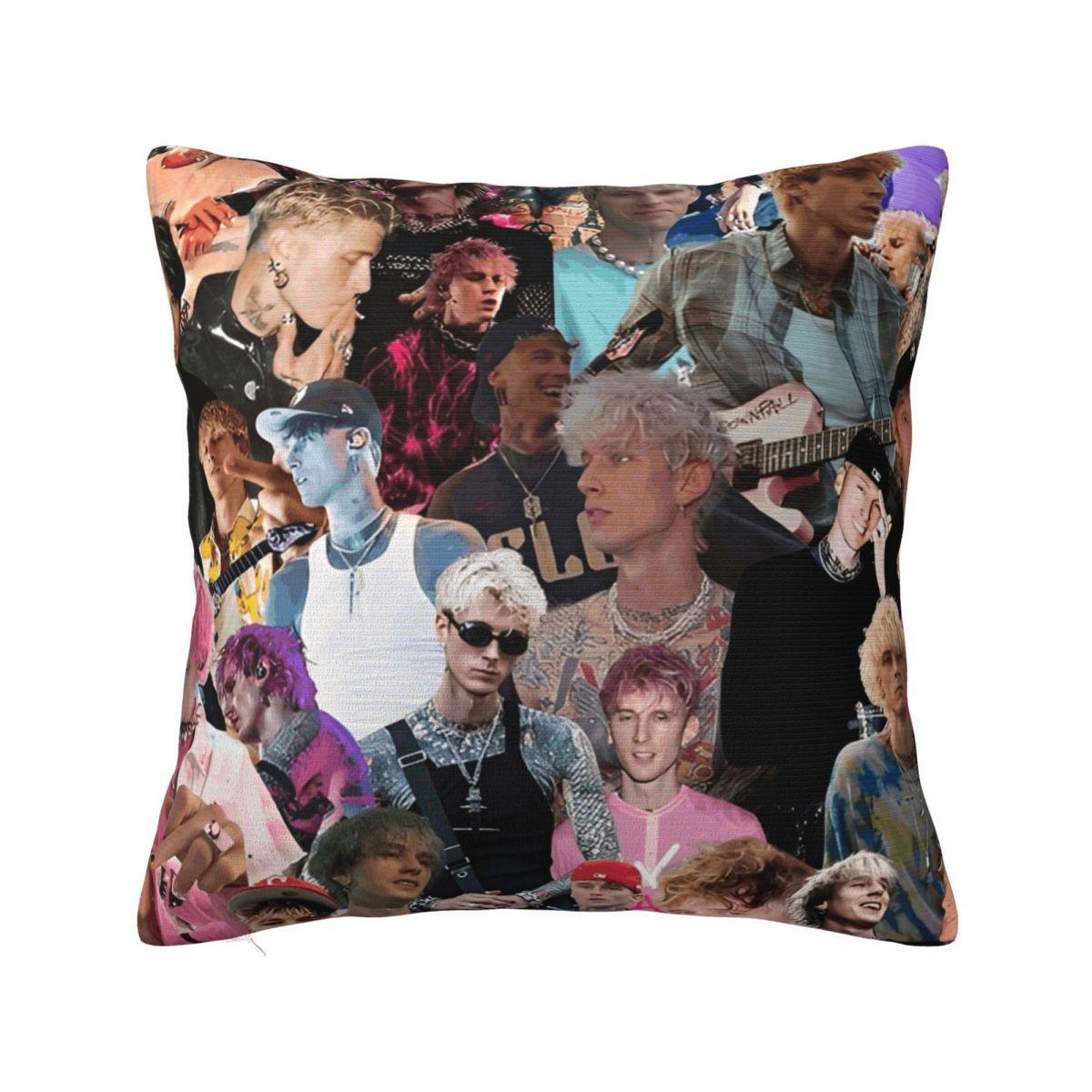 

MGK Machine Gun Kelly Rapper Pillow Cover Novelty Pillow Case For Sofa Home Decorative Cushion Cover Square Pillowcases Gift 12x12Inch