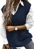 Nuovo maglione autunno/inverno da donna, gilet largo alla moda, maglione a trecce senza maniche con scollo a V ampio, stile europeo e americano