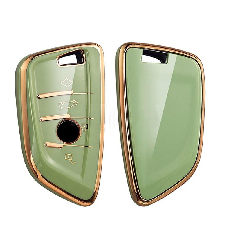 TPU Golden Edge Style Car Key Case Cover Shell Fob For BMW X3 X5 X6 F30 F34 F10 F20 G20 G30 G01 G02 G05 F15 F16 1 3 5 7 Series