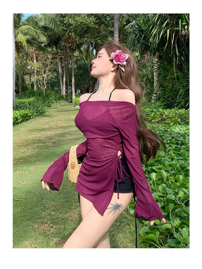 Korejská špičková konzervativní zeštíhlující třídílná sada plavek