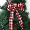 Large Decorative Plaid Bow For Christmas Tree Gift Box Festive Ribbon Door Hanger