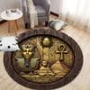 Egpytian and Roman Round Area Rug,Carpet Rug for Living Room Bedroom Sofa Playroom Decor,Non-slip Floor Mat