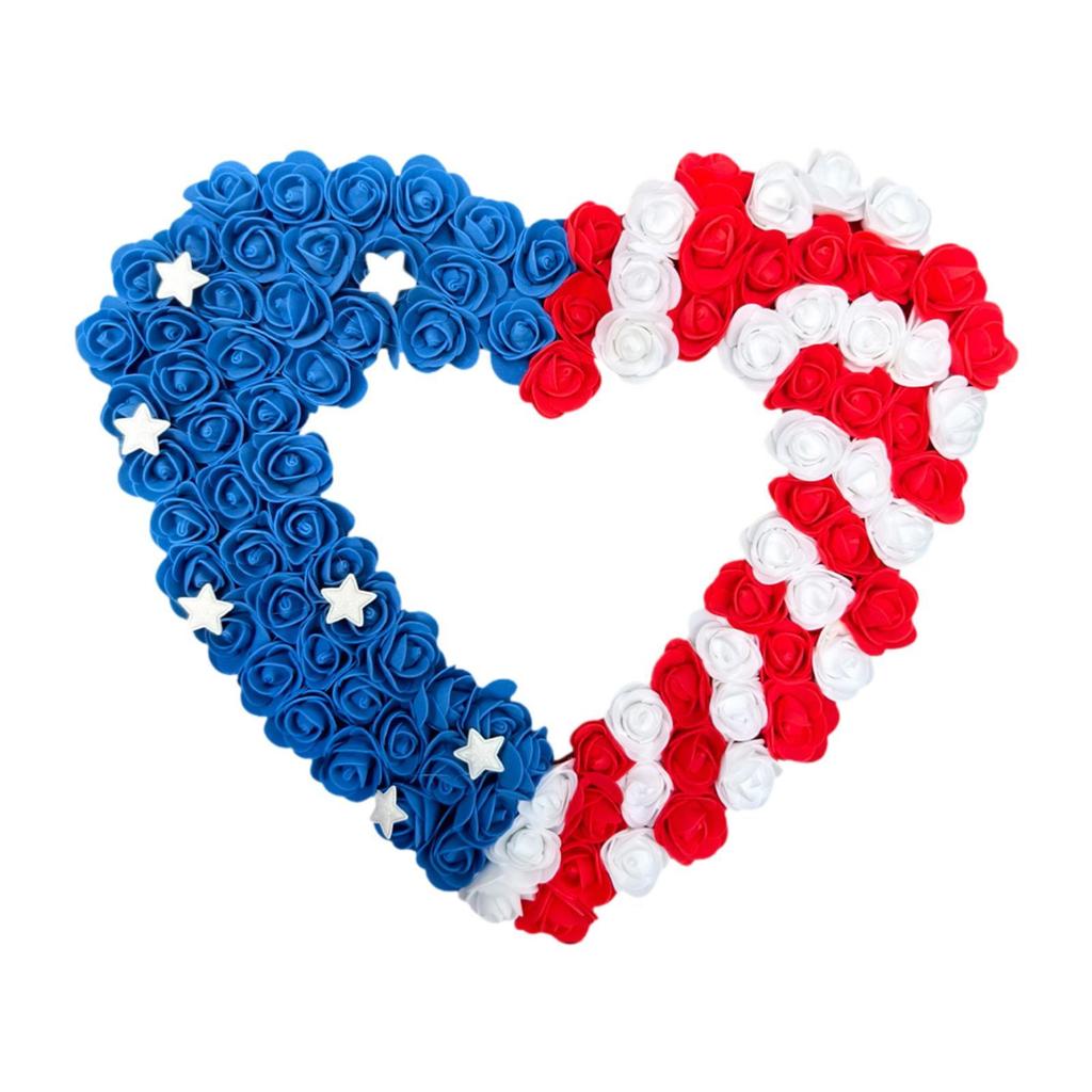 Patriotic Wreath Patriotic Americana Wreath Memorial Day Artificial Flower for Home Flag Day Memorial Day Veterans Day Decor