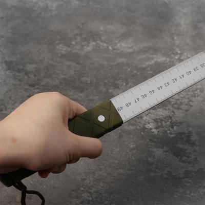 Rostfritt 50cm 20tum Rak Linjal Förtjockat Mätverktyg Bilfäste Självförsvar Linjal Tum MM Dubbelsidig Skala