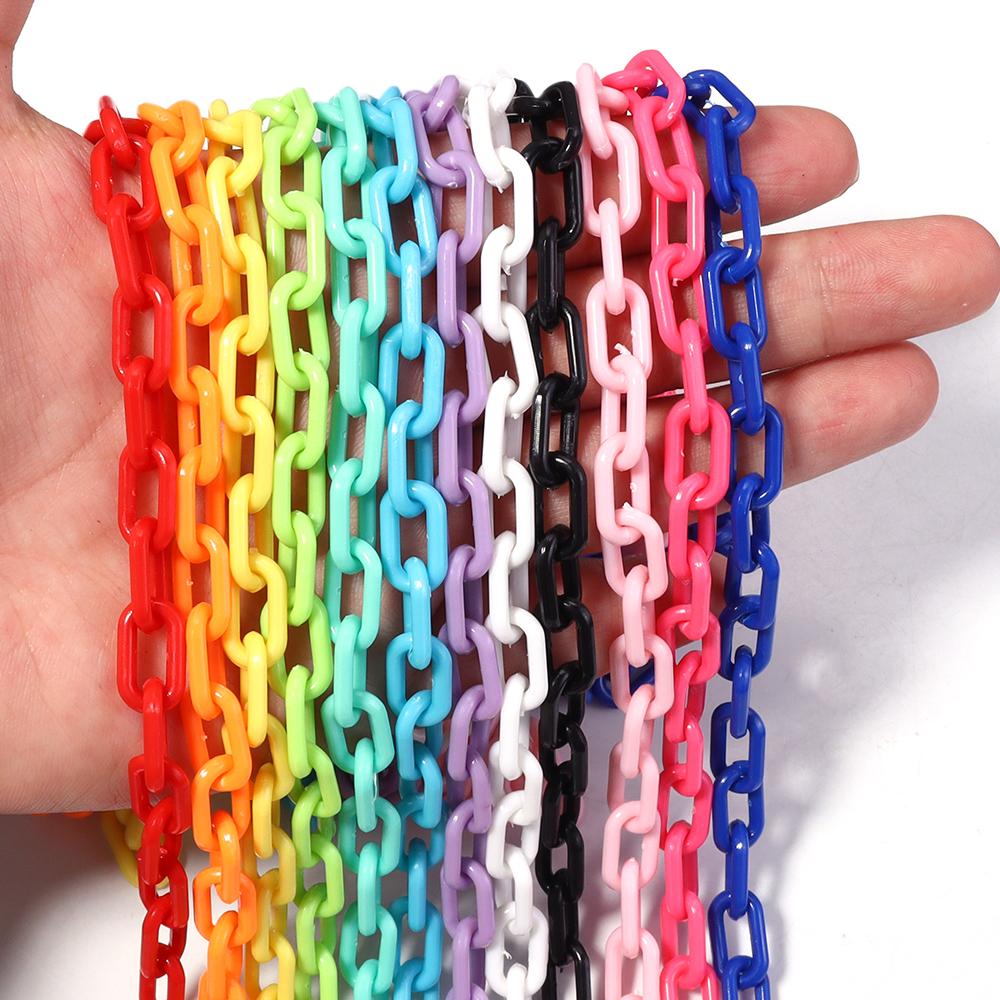 

10pcs/lot 50cm Colorful Acrylic Link Chain For Jewelry Making DIY Bracelets Necklace Phone Bags Key Chain Decoration Accessories